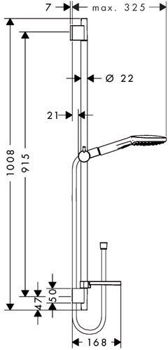 26621000 HG Raindance Select E 120 3 jet 90 см душевой гарнитур. Фото 2