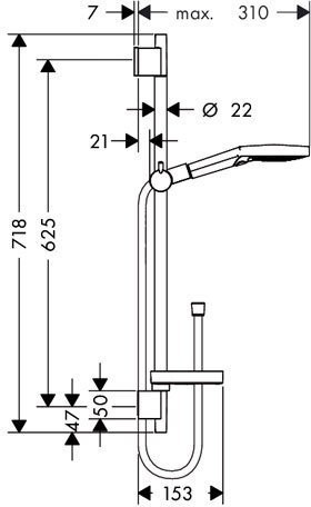 26630000 HG Raindance Select S 120 3iet 65 см душевой гарнитур. Фото 3