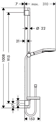 26631000 HG Raindance Select S 120 3iet 90 см душевой гарнитур. Фото 2