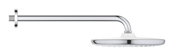 26668000 Tempesta 250 Верхний душ, круглый (низ-хром, верх-белый) + Душевой кронштейн 380 мм, хром. Фото 3