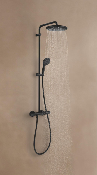 266702431 Tempesta System 250 Душевая система внешнего монтажа с термостатом и фильтром, матовый чёрный. Фото 9