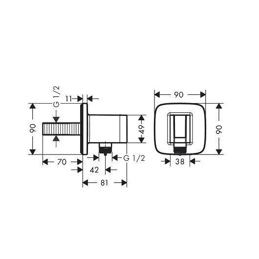 26887700 HG Fixfit Q шланговое подсоединение, матовый белый. Фото 2