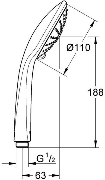 27221000 Euphoria Massage Ручной душ 110 III, хром. Фото 2