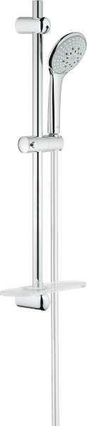 27232001 Euphoria Champagne 110 Душевой гарнитур III, душевая штанга 600 мм, шланг 1750 мм, полочка, хром. Фото 1