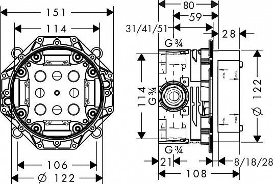 27294000 HG Set 8 в 1 (27446000 + 26524000 + 26814400 + 28272000 + 28331000 + 26457000 + 15708000 + 01800180) душевой комплект. Фото 7