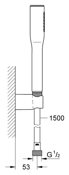 27369000 Euphoria Cosmopolitan Душевой набор I (ручной душ, настенный держатель, шланг 1500 мм), 9,5 л/мин, хром. Фото 2