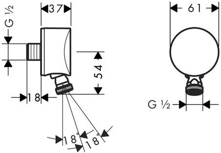 27506000 HG Fixfit S шланговое подсоединение с поворотным подсоединением. Фото 2