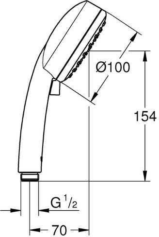 27571002 Tempesta New Cosmopolitan Ручной душ 100 II, хром. Фото 2