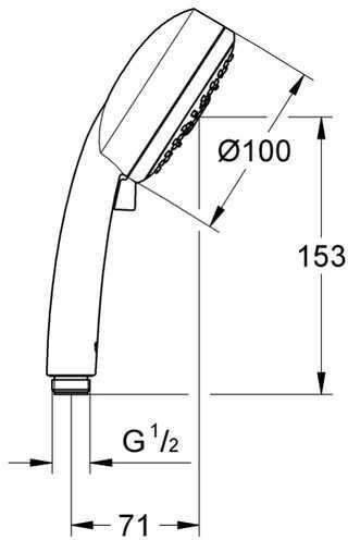27572002 Tempesta New Cosmopolitan Ручной душ 100 III, хром. Фото 2
