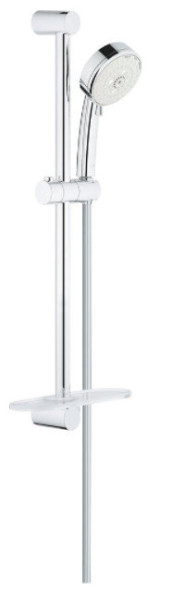 27576002 Tempesta New Cosmopolitan 100 Душевой гарнитур III, душевая штанга 600 мм, шланг 1750 мм, 9,5 л/мин, полочка, хром. Фото 1