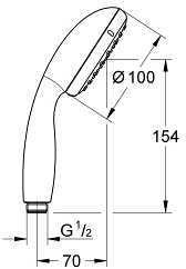 27597001 Tempesta New Ручной душ 100 II, хром. Фото 3