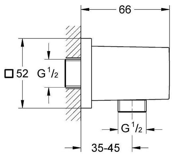 27704000 Euphoria Cube Подключение для душевого шланга, хром. Фото 2