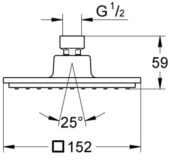 27705000 Euphoria Cube Верхний душ, 1 режим, диаметр 152 мм, хром. Фото 2