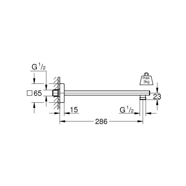 27709000 Rainshower neutral душевой кронштейн 282 мм, хром. Фото 4