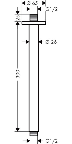 27805670 HG Vernis Blend потолочный держатель верхнего душа 300мм матовый черный. Фото 2