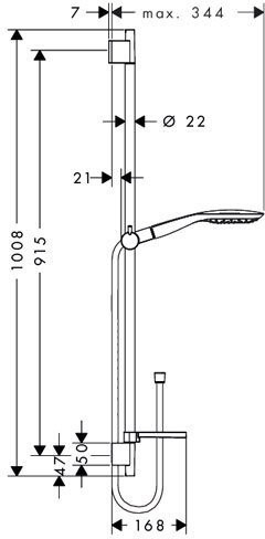27857000 HG Raindance Select E 150 3 jet 90 см душевой гарнитур. Фото 2
