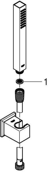 27889000 Euphoria Cube+ Stick Душевой набор I (квадратный ручной душ, настенный держатель, шланг 1500 мм), 9,5 л/мин, хром. Фото 5