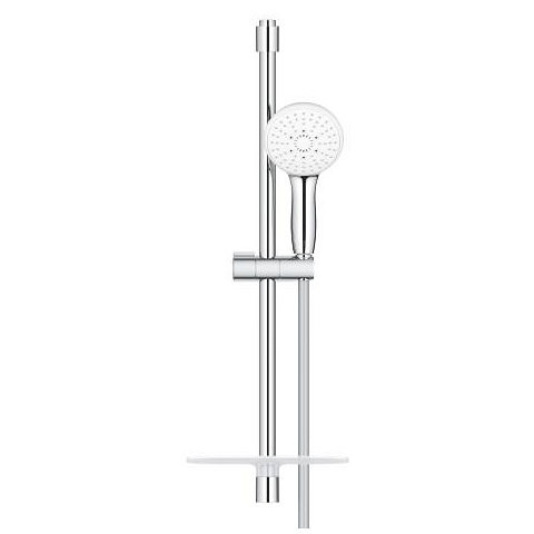 27927003 Tempesta 110 Душевой гарнитур, 3 режима струи, душевая штанга 600 мм, шланг 1750 мм, полочка, 13,5 л/мин, хром (замена 27927001). Фото 2
