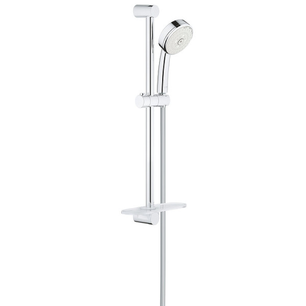 27929002 Tempesta New Cosmopolitan 100 Душевой гарнитур, душевая штанга 600 мм, шланг 1750 мм, полочка, хром. Фото 1