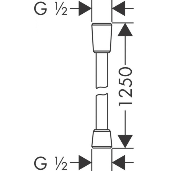 28272670 HG Isiflex 125 см шланг для душа матовый черный. Фото 2