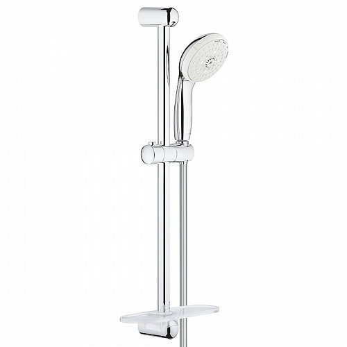 28593002 Tempesta New 100 Душевой гарнитур IV, душевая штанга 600 мм, шланг 1750 мм, полочка, хром. Фото 1