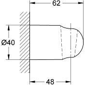 28605000 Relexa Plus Настенный держатель без регулировки, хром. Фото 2