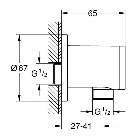 28671001 Tempesta Подключение для душевого шланга, хром (замена арт. 28671000). Фото 2