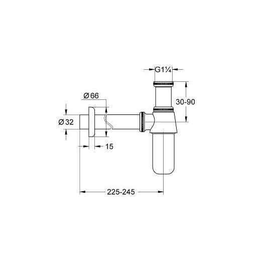 28920000 Сифон 1 1/4 для раковины, хром. Фото 2