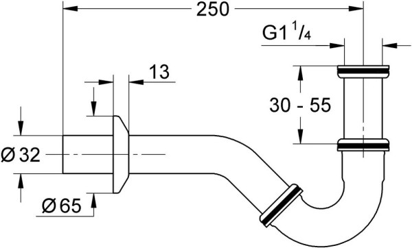 28946000 Сифон для биде 1 1/4″, хром. Фото 2