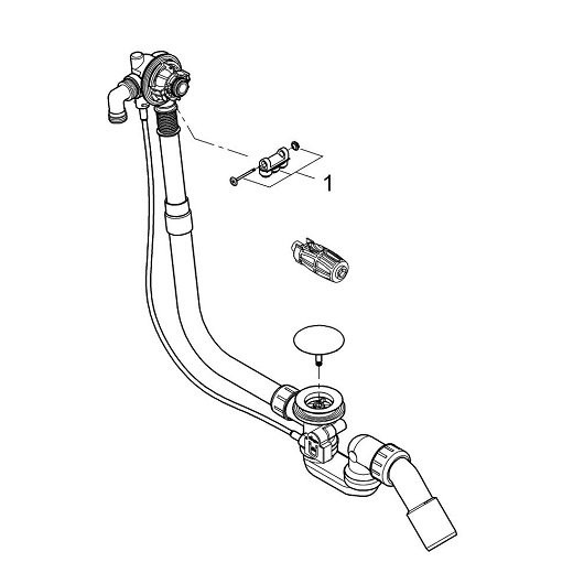 28990000 Talento наливной, сливной и переливной гарнитур (встраиваемая часть) для внеш части арт. 19952000). Фото 2