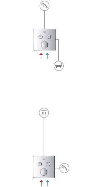 29145000 Grohtherm SmartControl Внешняя часть смесителя на 2 выхода, хром. Фото 3