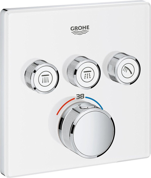 29157LS0 Grohtherm SmartControl Внешняя часть термостатического смесителя на 3 выхода, белая луна. Фото 1