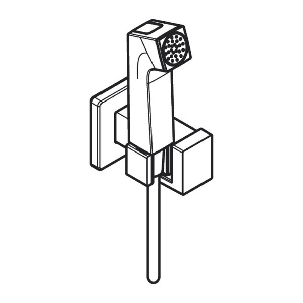 29233000 HG Комплект для гигиенического душа встроенный Bidette 1jet E со шлангом и держателем (внешняя часть). Фото 3