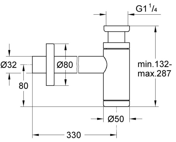 29509KF0 Сифон для раковины 1 1/4", латунь, фантомный чёрный. Фото 2
