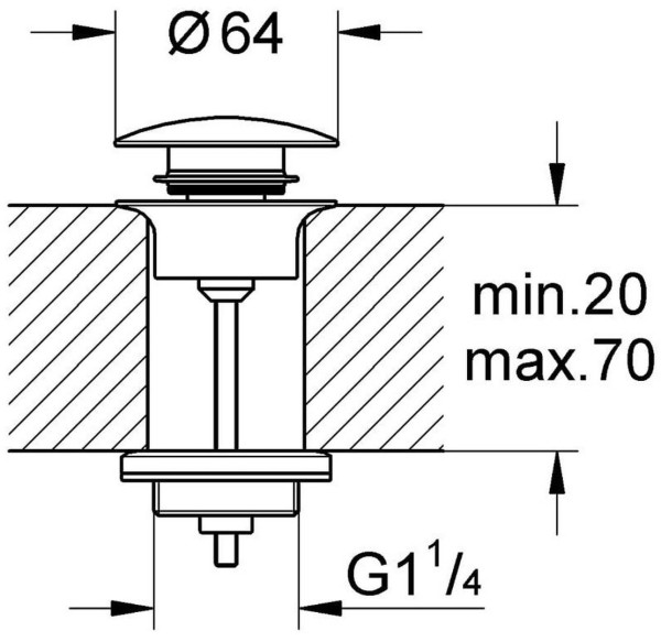 29510KF0 Донный клапан (Сливной нажимной гарнитур), фантомный чёрный. Фото 2