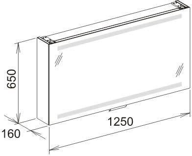 30202171201 EDITION 300 Зеркальный шкаф 1250х650х160 мм, 1 поднимающаяся дверца. Фото 2