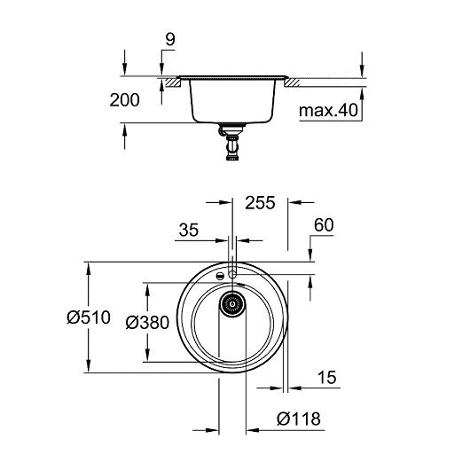 31656AT0 K200 Композитная мойка, цвет серый гранит (AT0). Фото 3