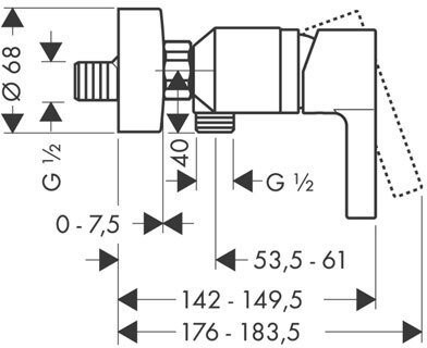 31660000 HG Metris S смеситель для душа. Фото 2
