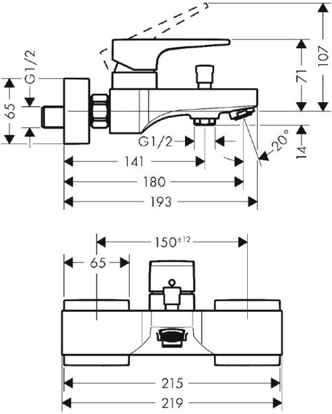 32540990 HG Metropol смеситель для ванны полир,золото. Фото 2