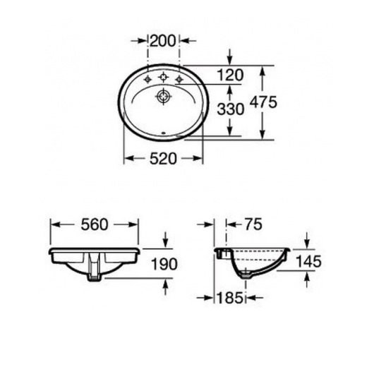 327203000 Adora раковина встраиваемая сверху 56х47. Фото 2