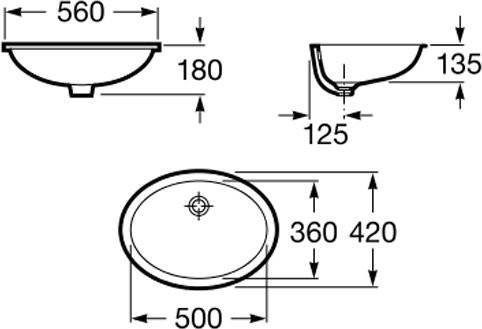 327871001 Berna раковина встраиваемая снизу 564х424х180. Фото 2