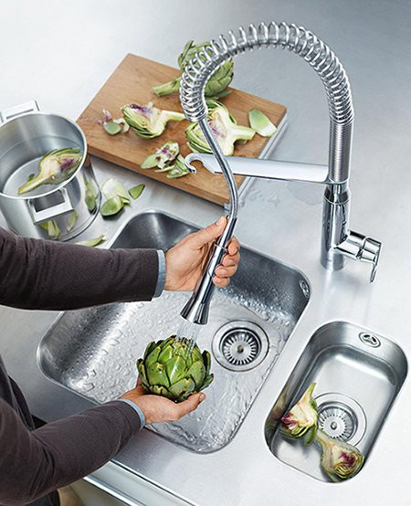 32950000 K7 Смеситель для кухни с высоким изливом, хром. Фото 2