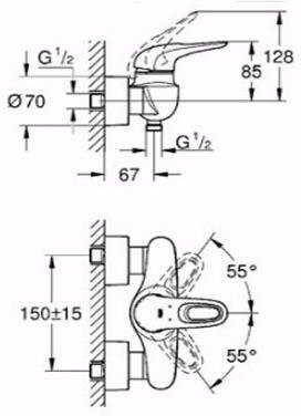 33590LS3 Eurostyle new Смеситель для душа, белая луна. Фото 2