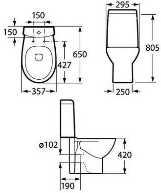 342ND7000 Victoria Nord унитаз под бачок ПРОДАЖА ТОЛЬКО С БАЧКОМ. Фото 2