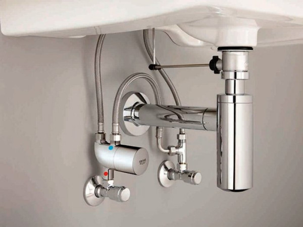 34487000 Grohtherm Micro Универсальный термостатический смеситель для раковины или мойки, хром. Фото 2