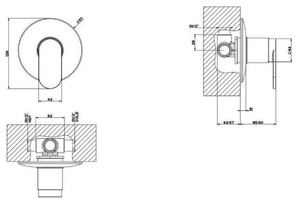 35954-031S SET EMPORIO VIA BAGUTTA смеситель для душа (внешняя и скрытая часть). Фото 2