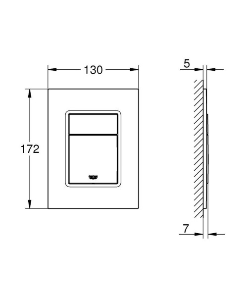 37535GL0 Skate Cosmopolitan Панель смыва для унитаза, размер S, вертикальная, холодный рассвет. Фото 3