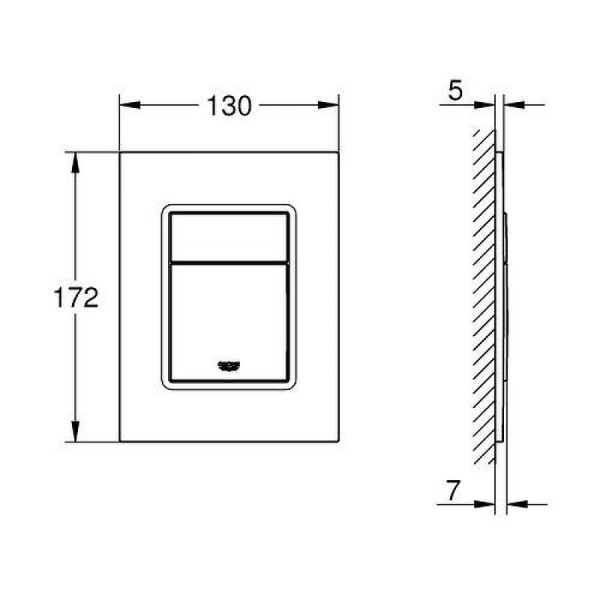37535SH0 Skate Cosmopolitan Панель смыва для унитаза, размер S, вертикальная, альпин-белый. Фото 3