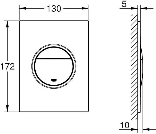 37601SH0 Nova Cosmopolitan S Панель смыва для унитаза, вертикальная, альпин-белый. Фото 3