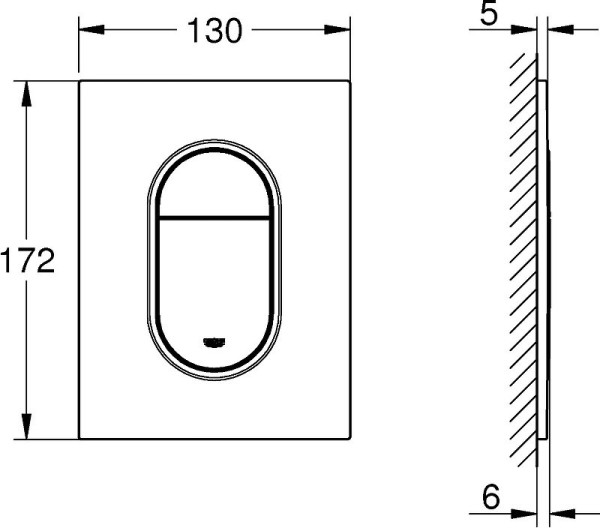 37624SH0 Arena Cosmopolitan Панель смыва для унитаза, размер S, вертикальная, альпин-белый. Фото 3